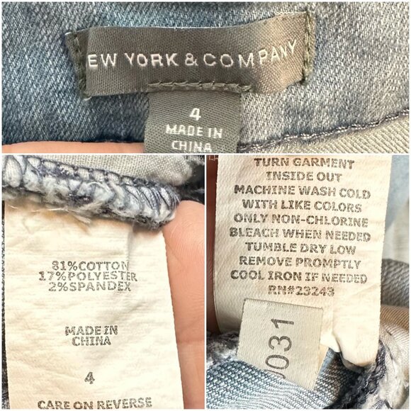 New York & Company Button Fly Jean Shorts Size 4 - Picture 3 of 3